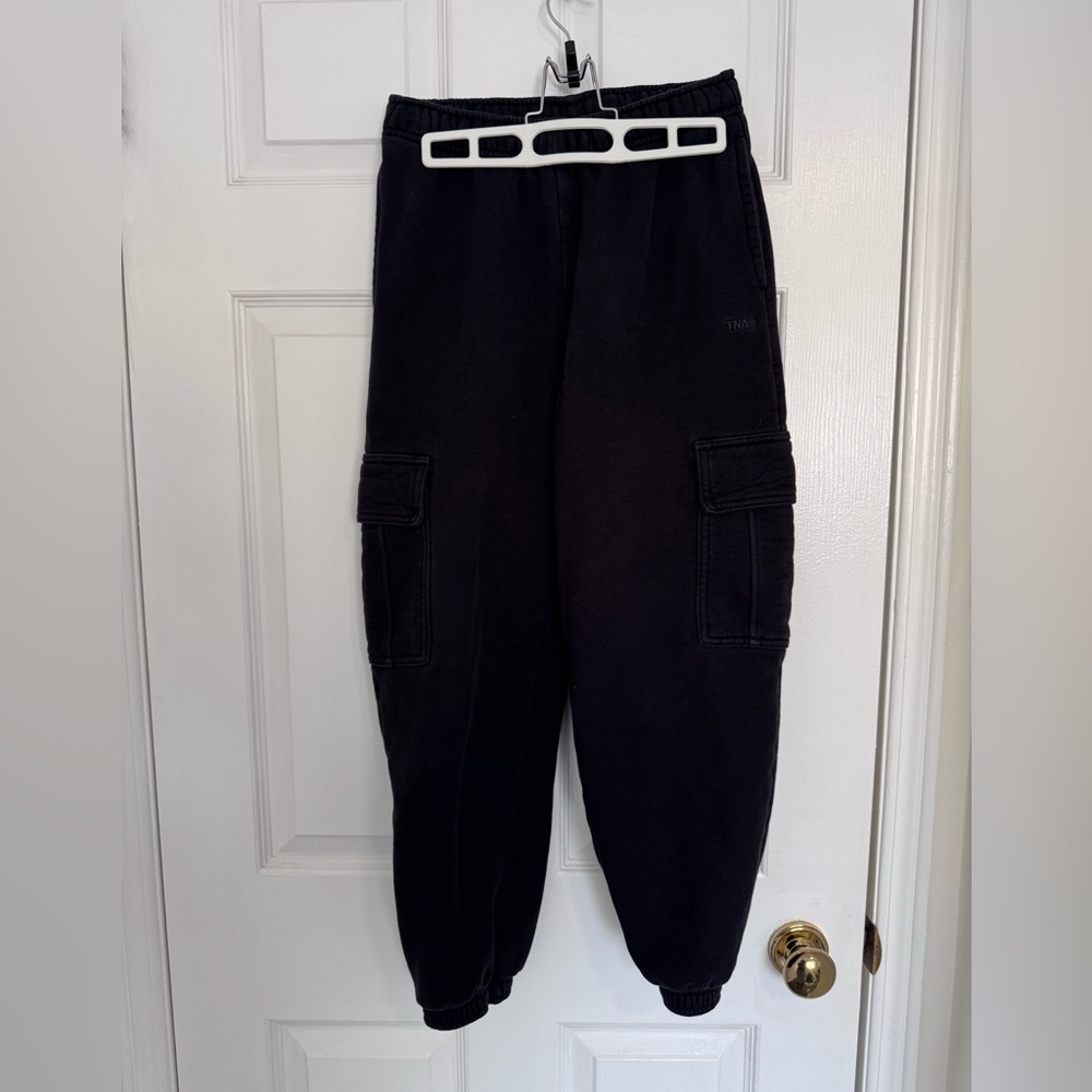 Aritzia Sweatfleece Cargo Jogger Black